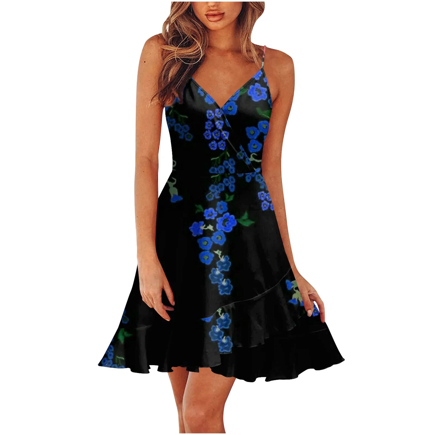 New 2026 Summer Rose print dress Women Mini Print Dress Casual Fashion Sleeveless Party Evening Mini Women's Dress Vestidos by DERILUJA LLC
