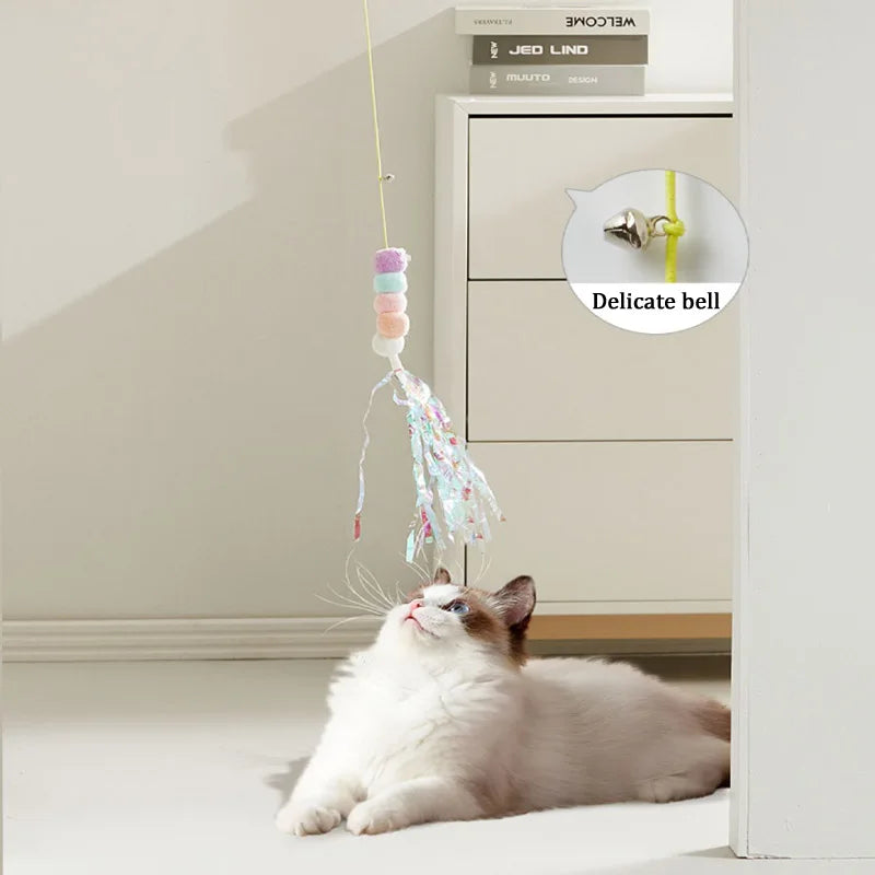 Pet Cat Toys Elasticity Retractable Hanging Door Type Interactive Toy For Kitten Mouse Catnip Scratch Rope Toy Pet Supplies by DERILUJA LLC