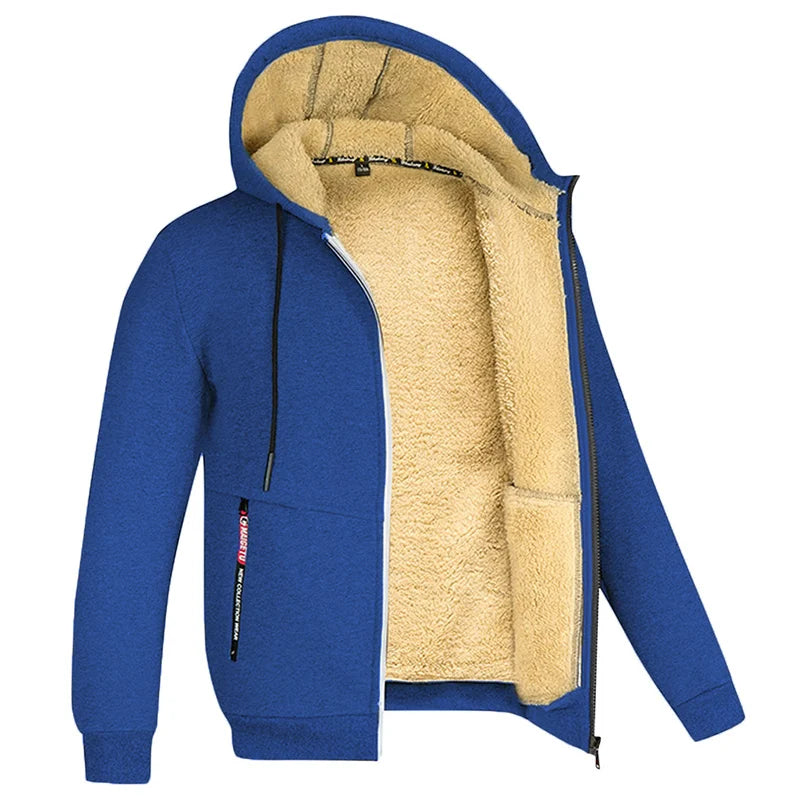 Men's Heavyweight Sherpa Fleece Lined Jackets Coats Windproof Zip Up Hoodie Winter Warm Hooded Sweatshirt Outerwear Outfits Tops by Badon Shop LLC