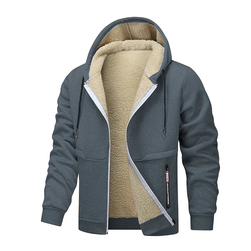 Animal Game Casual Hoodies for Men Heavyweight Fleece Sweatshirt Thick Sherpa Lined Hooded Zipper Jacket Thick Streetwear Coats by DERILUJA LLC