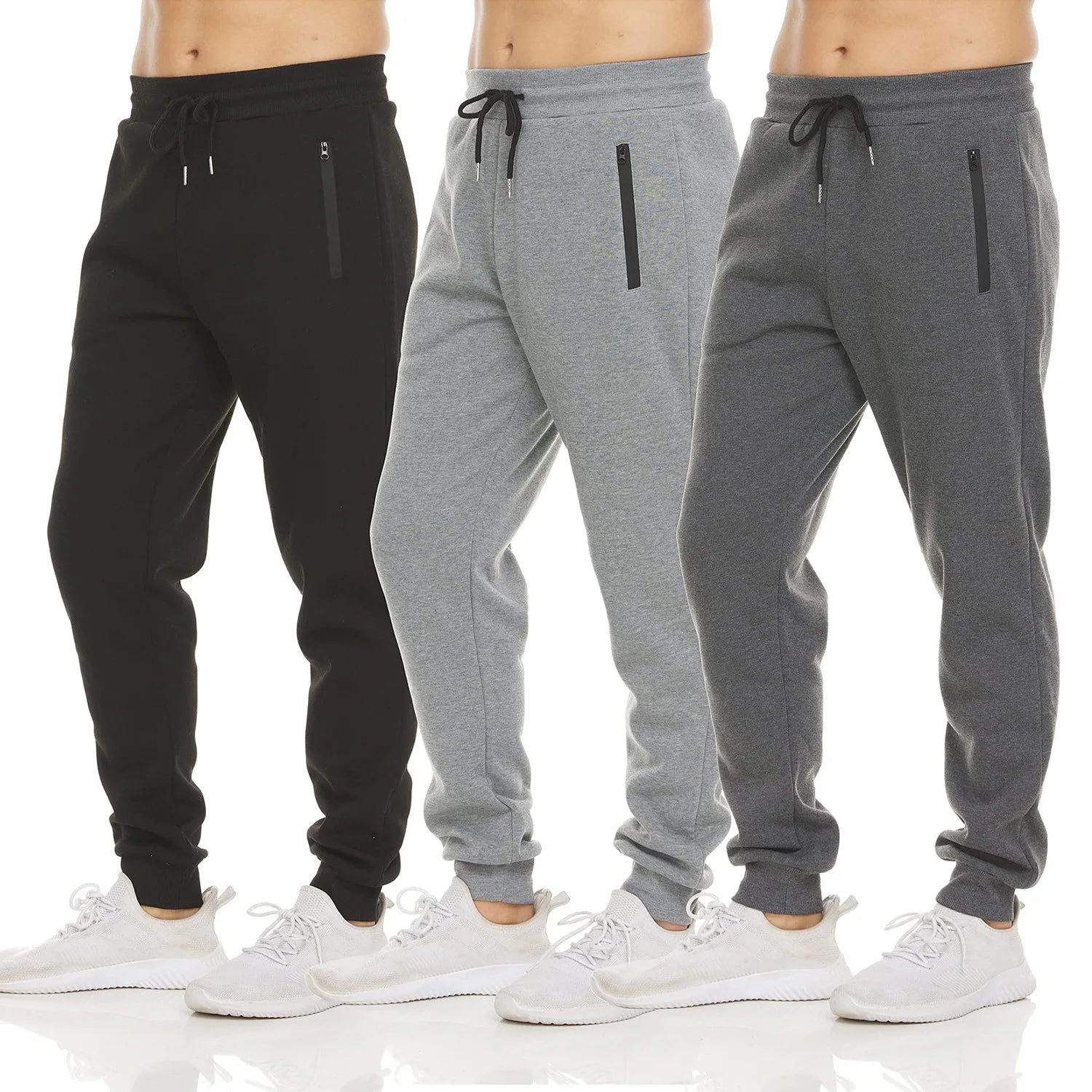 new Sweatpants Streetwear Trousers Men Pants Solid color Drawstring Zipper Pockets Cargo Pants Men Overalls Running pants by DERILUJA LLC