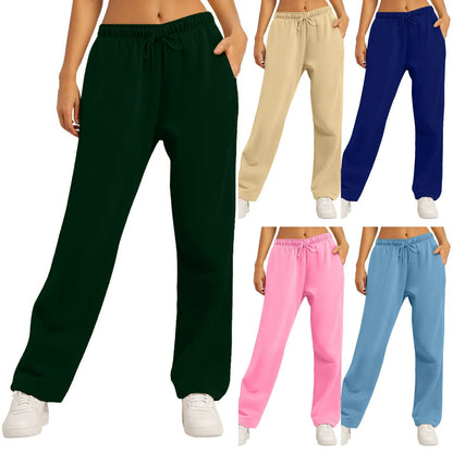 Women’s Fleece Lined Sweatpants Wide Straight Leg Pants Bottom Sweatpants Joggers Pants Workout High Waisted Yoga Pants With wowo