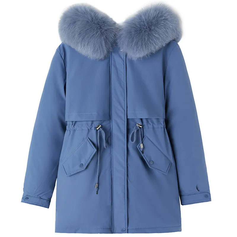 New Winter Jacket Slim with Fur Collar Warm Snows Clothes women's jacket cho