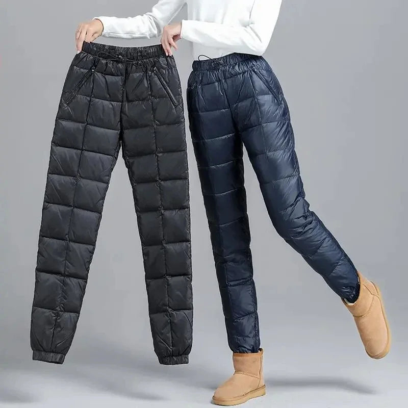 Women Casual Cotton Pantalones Oversize 4XL Warm Winter Jogger Pants Windproof Elastic High Waist Sweatpants Snow Wear Capris by DERILUJA LLC