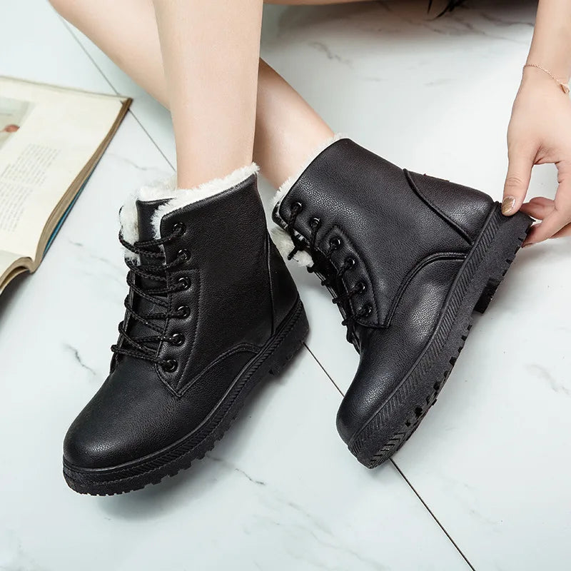 Ankle Boots for Woman Snow Booties Warm Shoes Plus Size