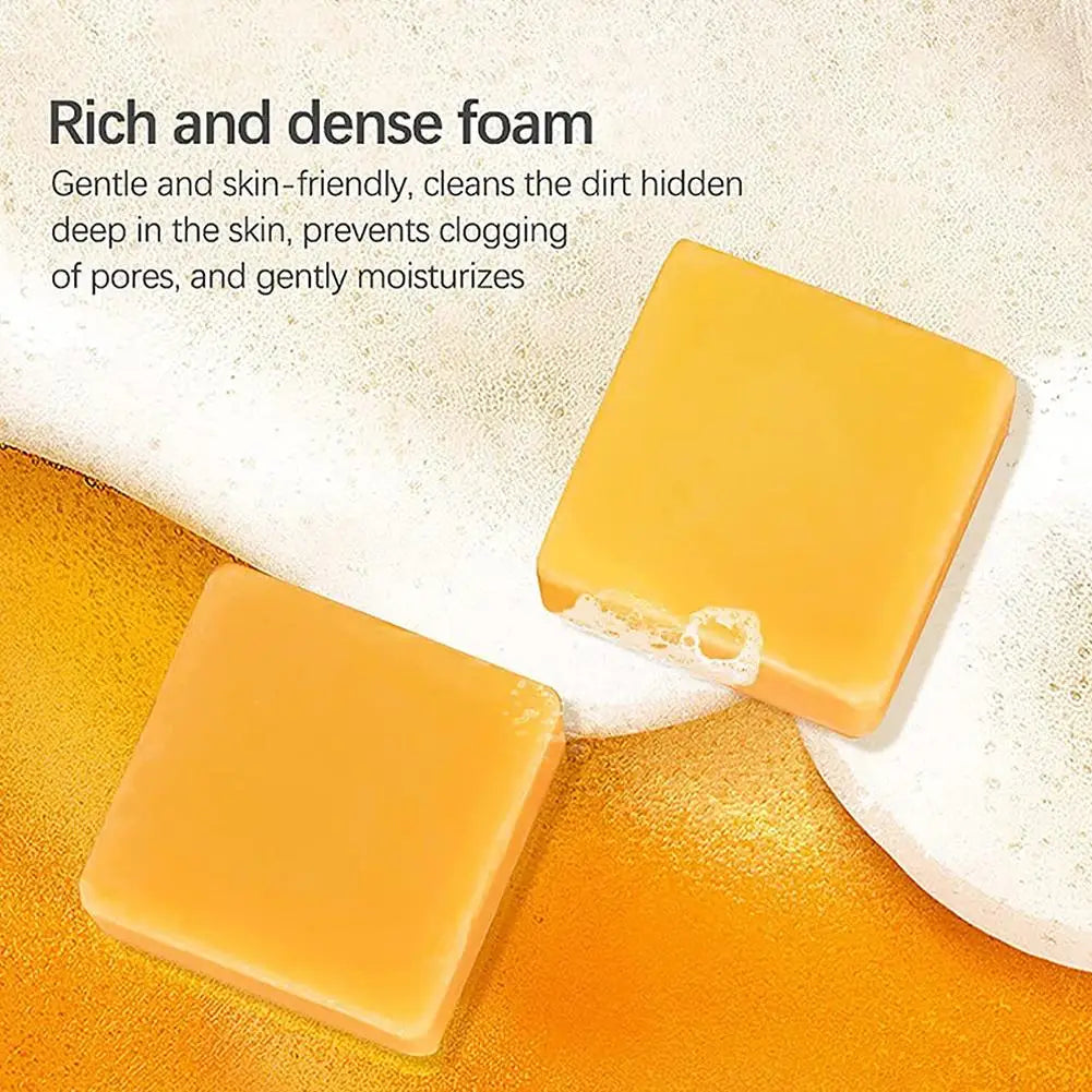 80g Natural Turmeric Soap Acne Dark Spots Removal Skin Brighten Handmade Soap Face Cleansing Body Bleaching Bath Whitening Soap