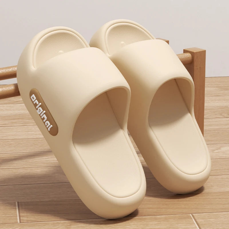 Thick Bottom Cloud Slippers Women Fashion Letter Print Platform Sandals Woman 2026 Comfortable Soft Sole Beach Pillow Slides by DERILUJA LLC