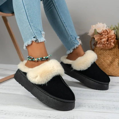 Winter Plush Cotton Slippers Women Flats Shoes New kp