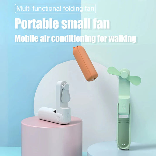 Foldable Rechargeable Mini Fan by DERILUJA LLC