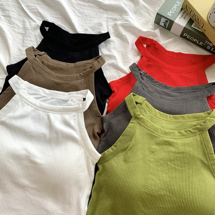 Women's Small Strap Vest Outdoor Wear Summer Beautiful Ba Sports Yoga Hanging Ne Top with Chest Pad Matching Underwear by DERILUJA LLC