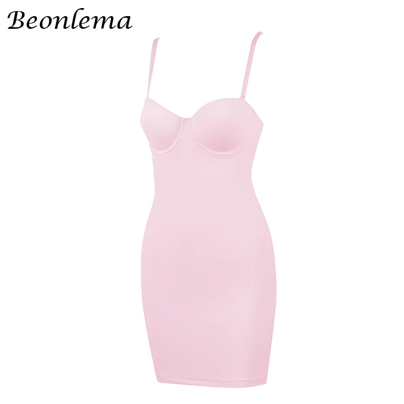 Short Bodycon Dress Backless Skinny Straps Solid Casual Sleeveless Summer High Waist Club Slim Mini Dresses Ladies Basic by DERILUJA LLC