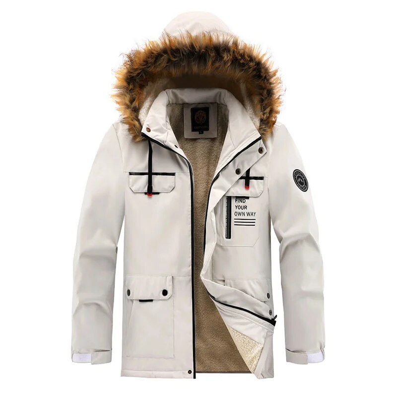 Men's Cold Windbreaker Anorak Coats Winter Jackets High Quality Clothing Elegant Man Coat Plus Size Large Parkas Streetwear Men's  Jacket