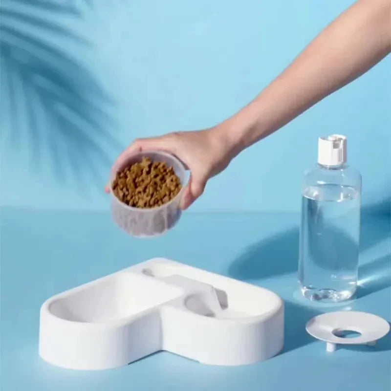 Automatic Drinking Love Pet Bowl Moisture-proof Cat Bowl Dog Basin Dual-use Multi-functional Drinking And Feeding by DERILUJA LLC