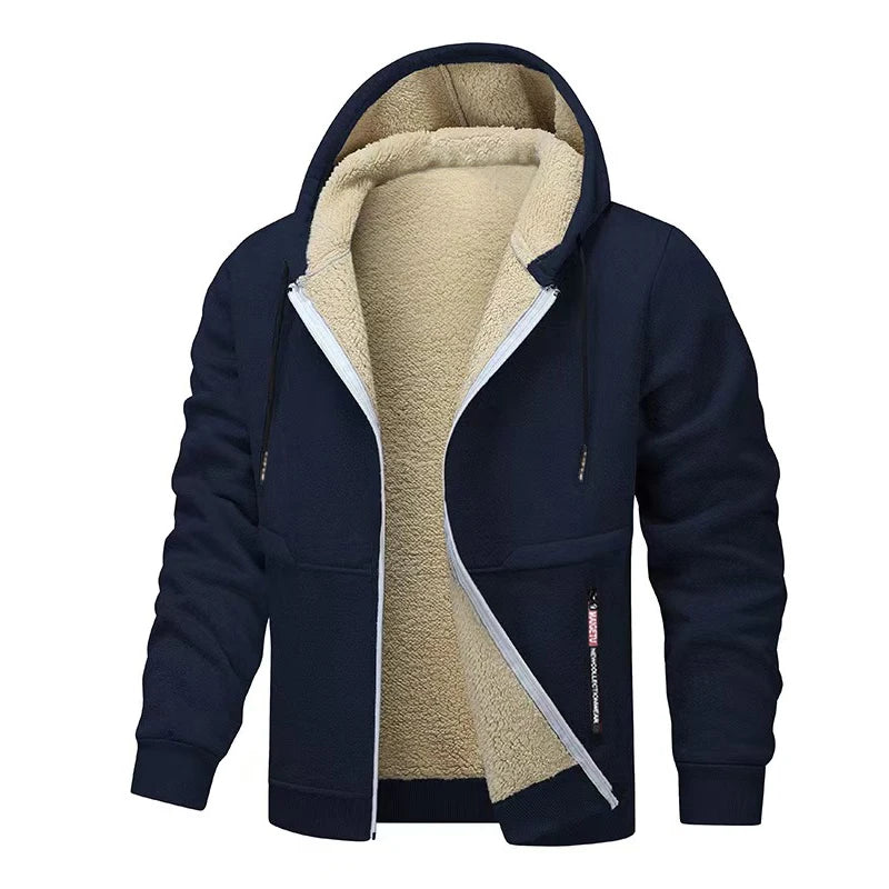 Animal Game Casual Hoodies for Men Heavyweight Fleece Sweatshirt Thick Sherpa Lined Hooded Zipper Jacket Thick Streetwear Coats by DERILUJA LLC