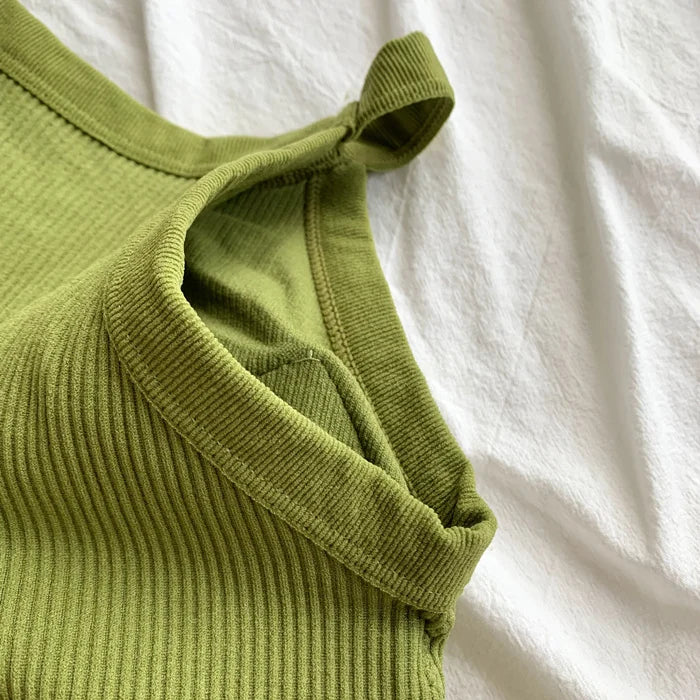 Women's Small Strap Vest Outdoor Wear Summer Beautiful Ba Sports Yoga Hanging Ne Top with Chest Pad Matching Underwear by DERILUJA LLC