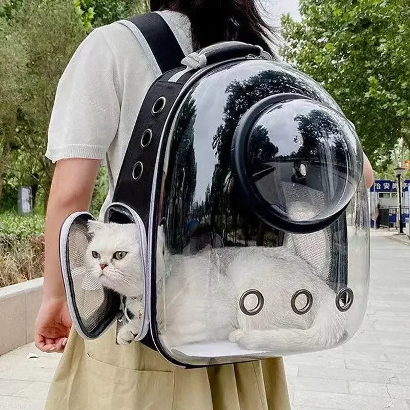 Pet Cat Carrying Bag Space Pet Backpacks Breathable Portable Transparent Backpack Puppy Dog Transport Carrier Space Capsule Bags by Badon Shop LLC