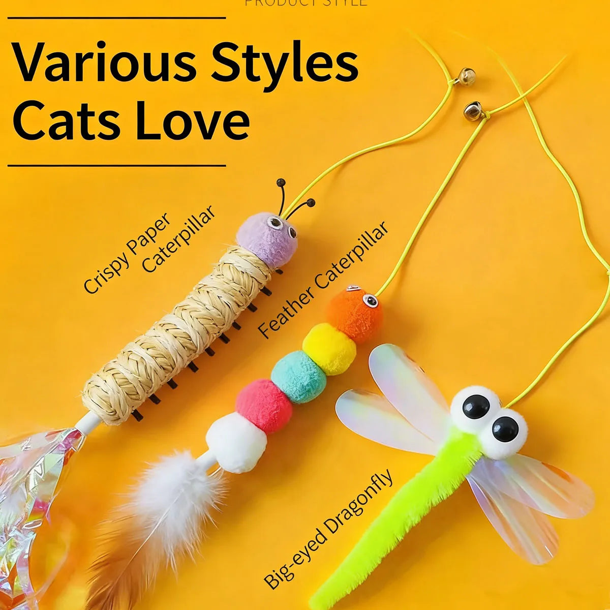 1 Pc New Cat Hanging Toy Door-Attached Stretchable Elastic Rope Self-Entertaining Cat Toy Cat Stalk by DERILUJA LLC