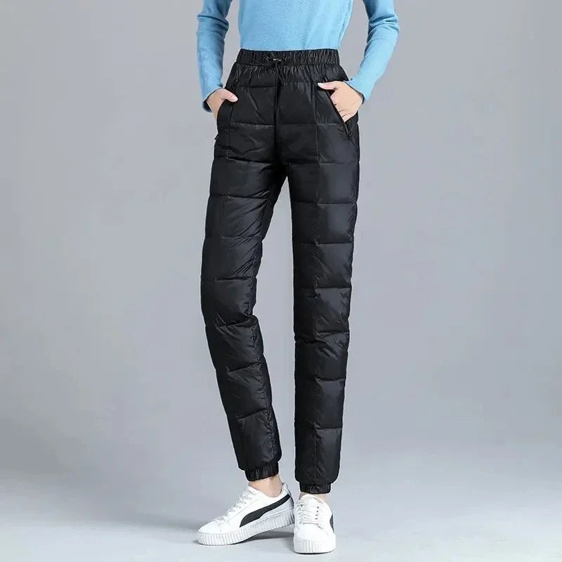 Women Casual Cotton Pantalones Oversize 4XL Warm Winter Jogger Pants Windproof Elastic High Waist Sweatpants Snow Wear Capris by DERILUJA LLC