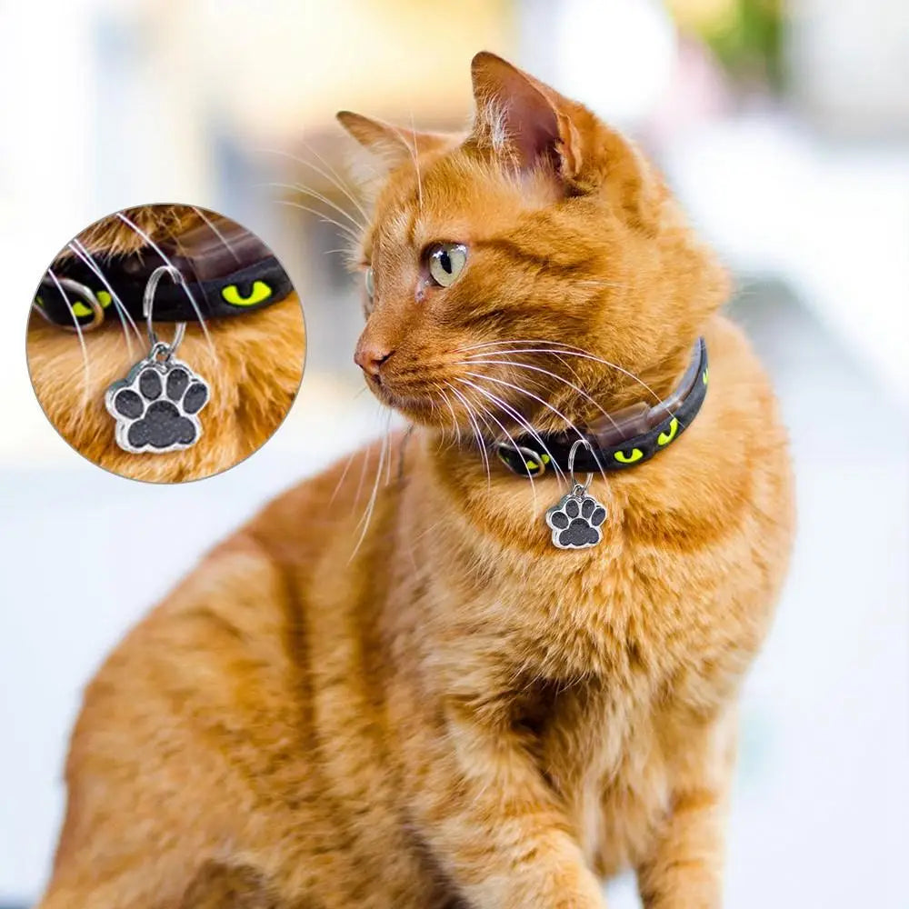 Cat Dog Paw Print Dog Cat Tags Personalized Anti-Lost Pet Glitter Pendant with Hook Exquisite Pet Collar Tag Pendant Puppy by DERILUJA LLC