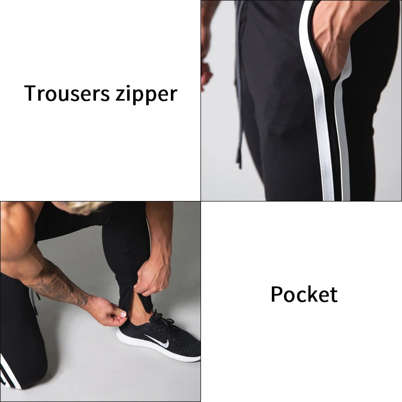 Jogging Sweatpants Men Sports Training Legging Sportswear Fitness Striped Tracksuit Running Trouser Track Basketball Men Pants