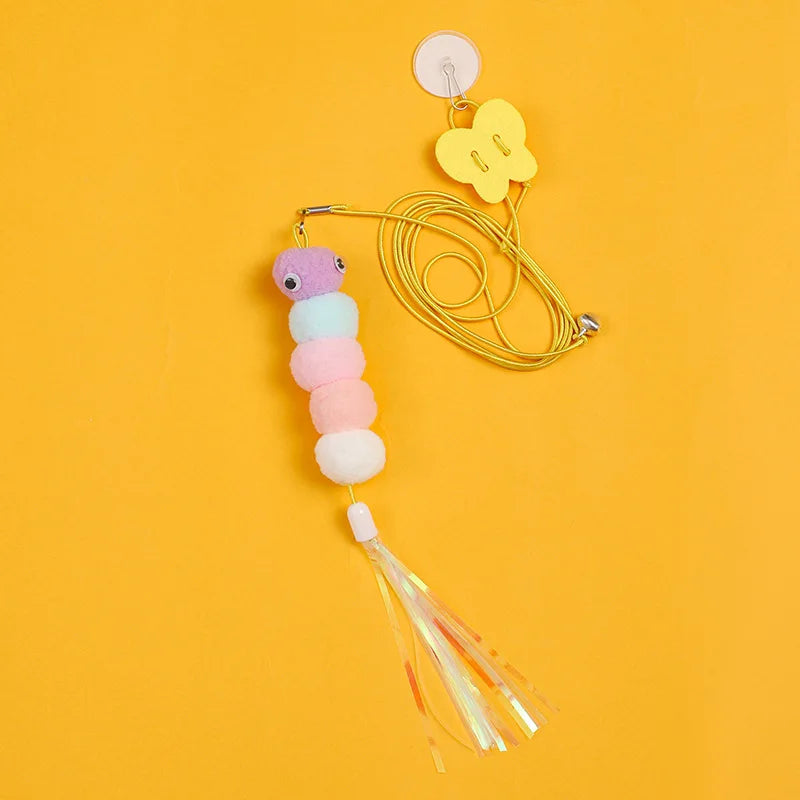Cat Hanging Toy Elastic Adjustable Rope with Bell Interactive Kitten Toy Dragonfly Shape Swing Hanging Door Teasing Cat Toys by DERILUJA LLC