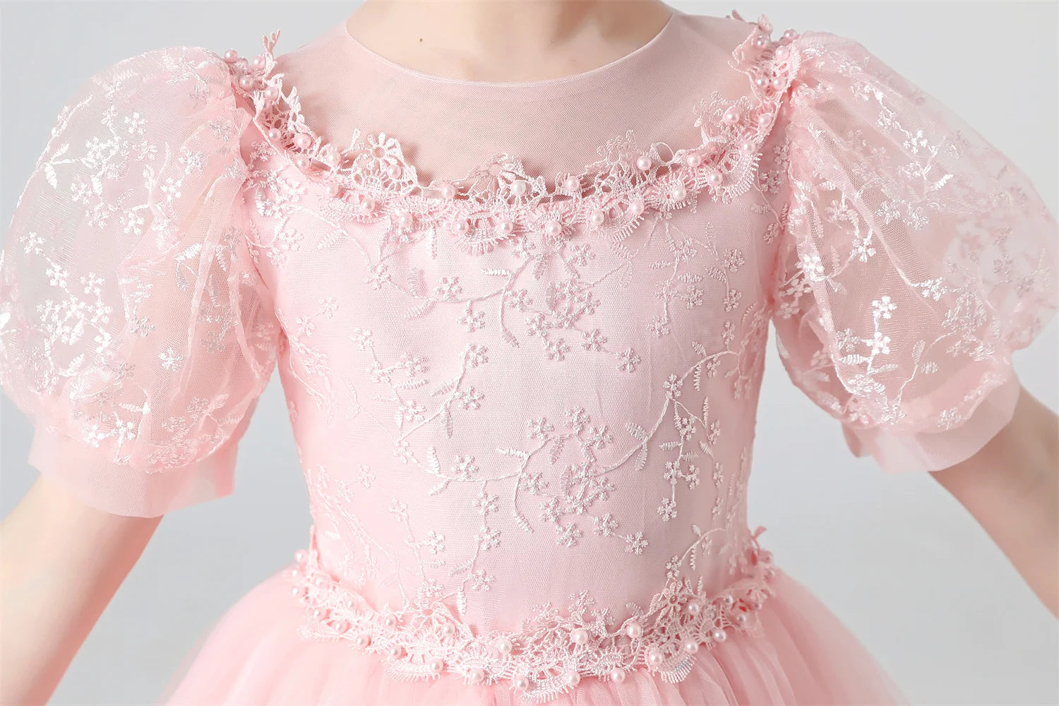 Girl Flower Dress Lace Embroidered Wedding Princess Dress Host Performance Costume Gown Christmas Party Evening Dresses by DERILUJA LLC