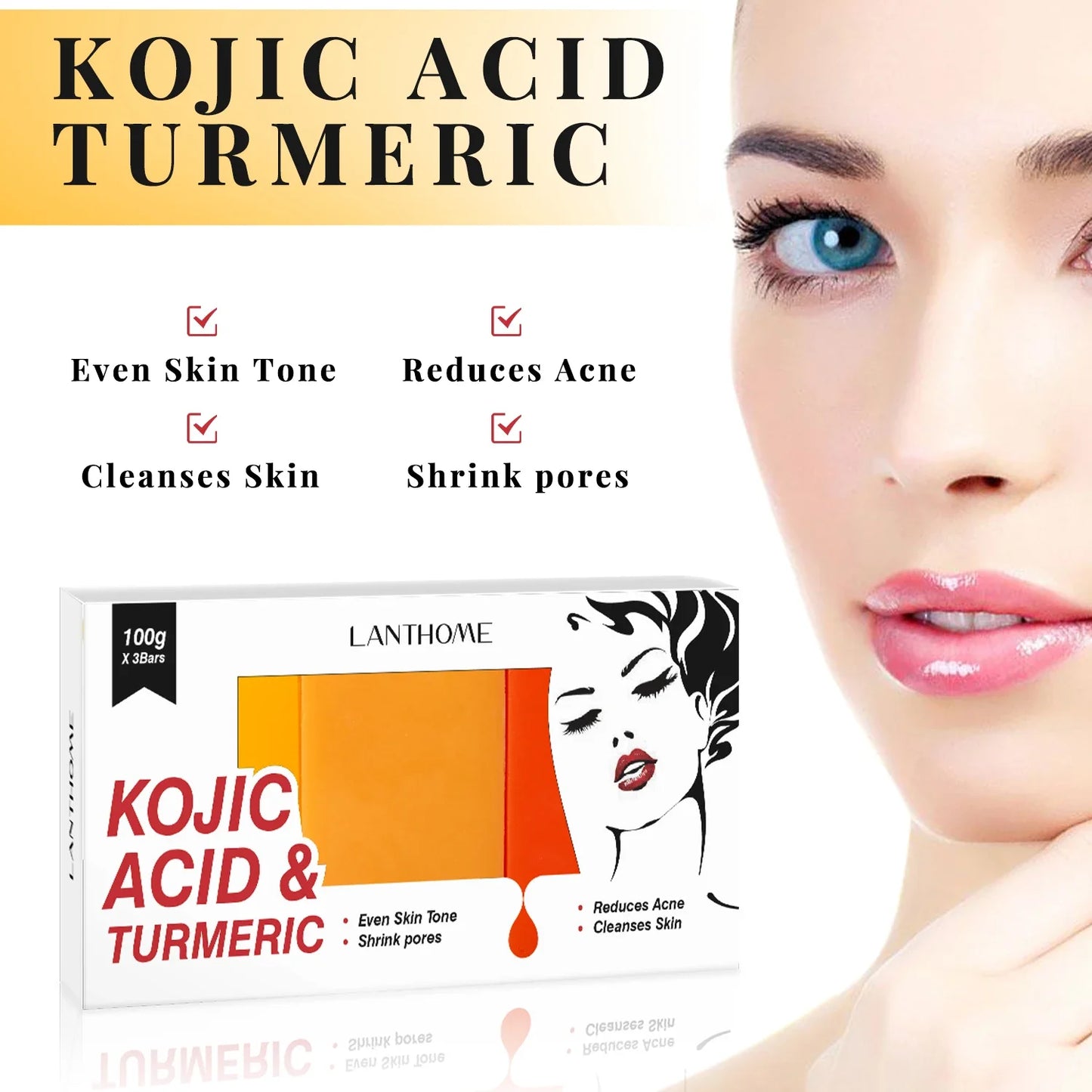 Kojic Acid Soap Kojic Acid Series Set Original Product Face Cream Body Lotion Facial Wash Whitening  Anti Aging Acne Dark Spot