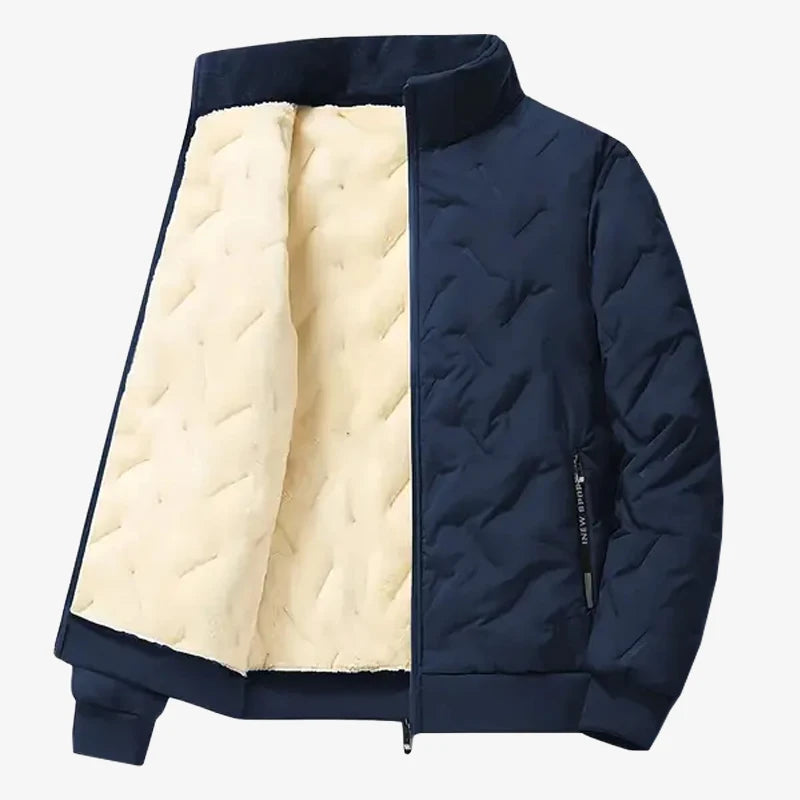 Men's autumn and winter sports suit stand collar casual cardigan jacket outdoor thick warm cotton jacket and pants two-piece set by Badon Shop LLC