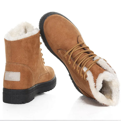 Snow Boots Ankle Winter Shoes Women Fur Botas Mujer Low Heels Short Boot