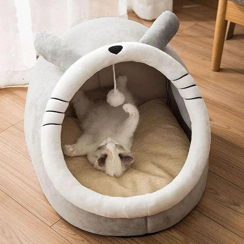 Deep Sleep Cat Bed Cartoon Pet Bed Foldable Removable Washable Pet Sleeping Bed for Small Dog Mat Bag Cave Cats Bed by Badon Shop LLC