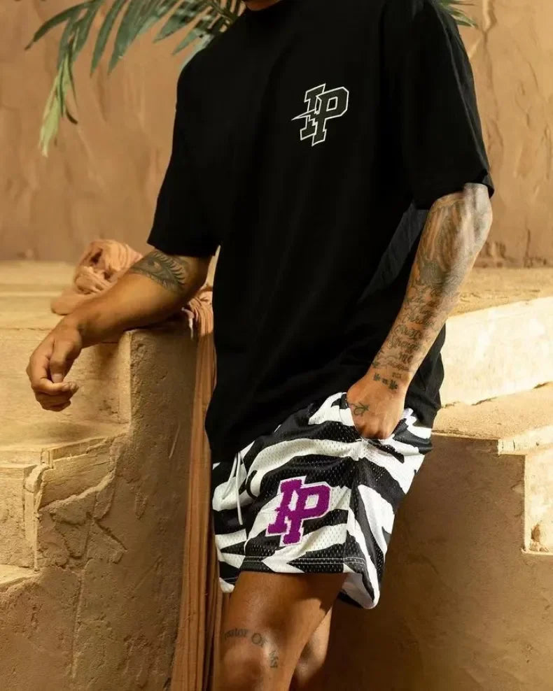 Mens Clothing IP Trend Casual Shorts Summer Fitness Sports Mesh Breathable Quick Dry Short Pants Man Beach Basketball Sweatpants by DERILUJA LLC