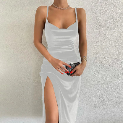 New Spring/Summer Fashion Sexy Slim Fit Split Strap Dress For Women fyo