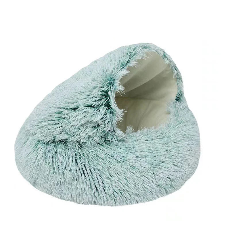 Soft Plush Pet Bed with Cover Round Cat Bed Pet Mattress Warm Cat Dog Sleeping Nest Cave for Small Dogs kitten by Badon Shop LLC