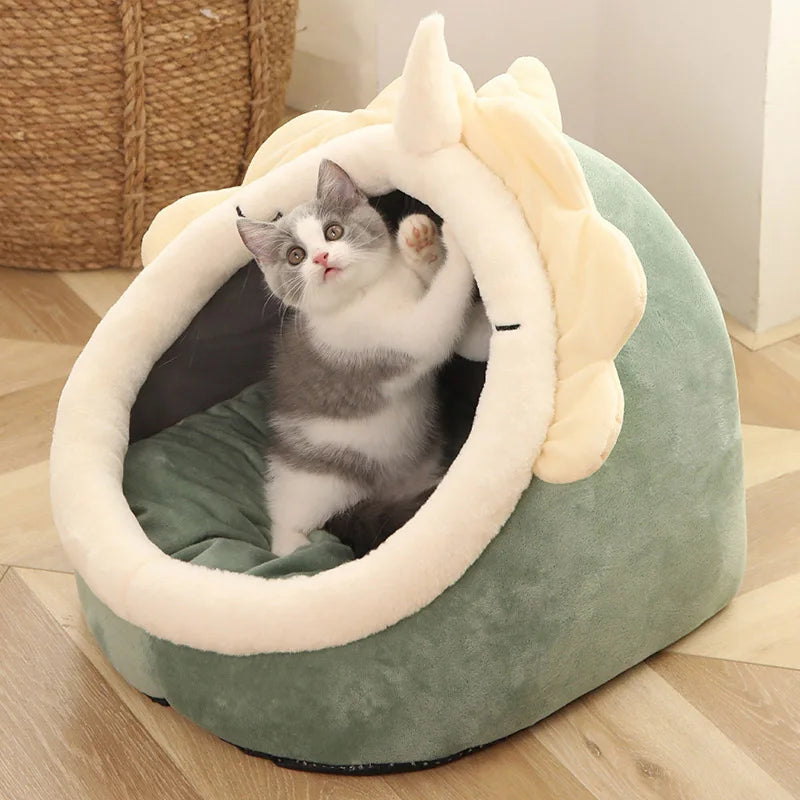 Deep Sleep Cat Bed Cartoon Pet Bed Foldable Removable Washable Pet Sleeping Bed for Small Dog Mat Bag Cave Cats Bed by Badon Shop LLC