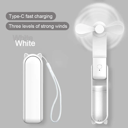 Foldable Rechargeable Mini Fan by DERILUJA LLC