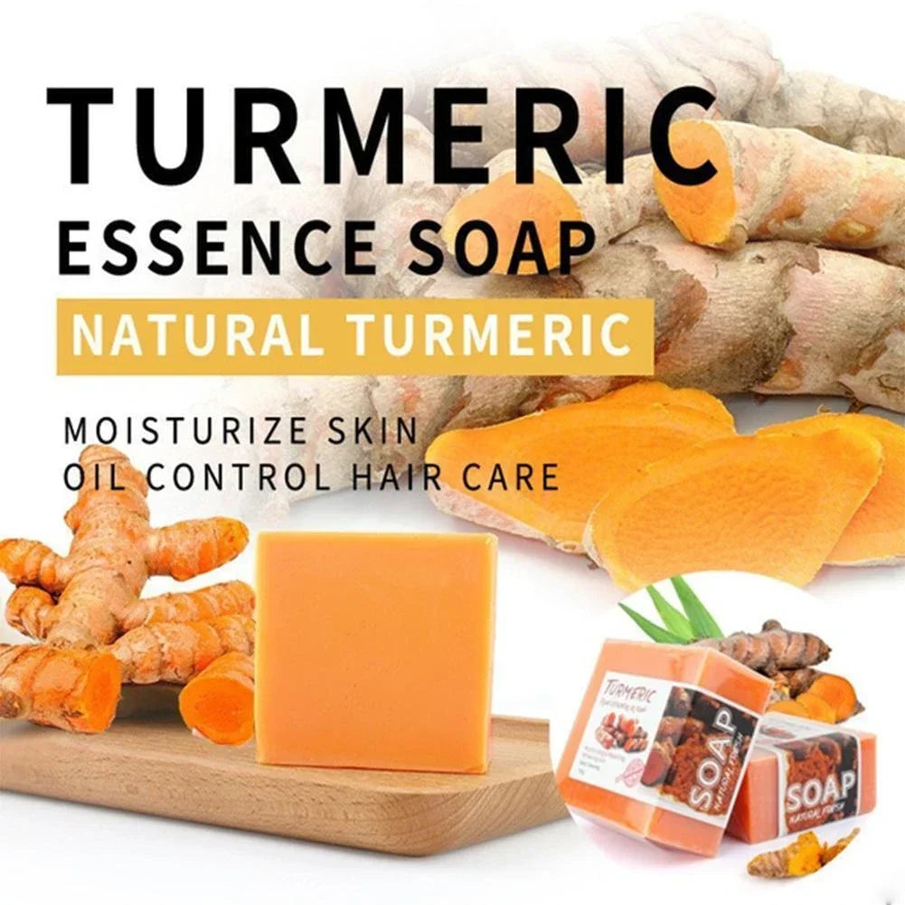 100g Turmeric Soap with Goat Milk & Silk Protein Aloe Soap Ginger Soap Natural Sea Salt Essential Oil Whitening Soap Lemon Soap