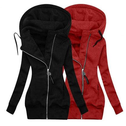 Classic Winter Coat Side Pockets Cold Resistant Super Soft Zipper Closure Warm Hoodie women's Jacket