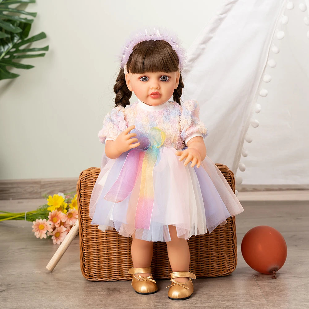 Doll Clothes Reborn Baby Dolls Clothes Dress For 55cm Reborn Doll DIY Handmade Princess Dress Dolls Accessories Kid Toy Gifts by DERILUJA LLC