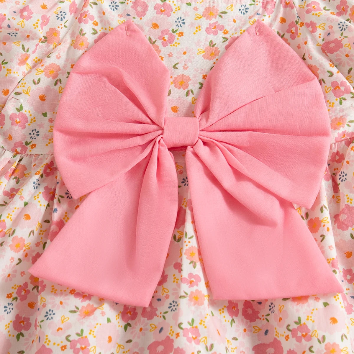Baby Clothes Girl Summer Full Printed With Bow Decoration Girls' Dresses Cute Coolred Girl Kid's Dress Children's Princess Dress by DERILUJA LLC