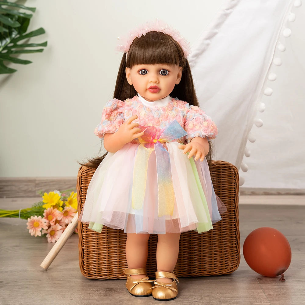 Doll Clothes Reborn Baby Dolls Clothes Dress For 55cm Reborn Doll DIY Handmade Princess Dress Dolls Accessories Kid Toy Gifts by DERILUJA LLC