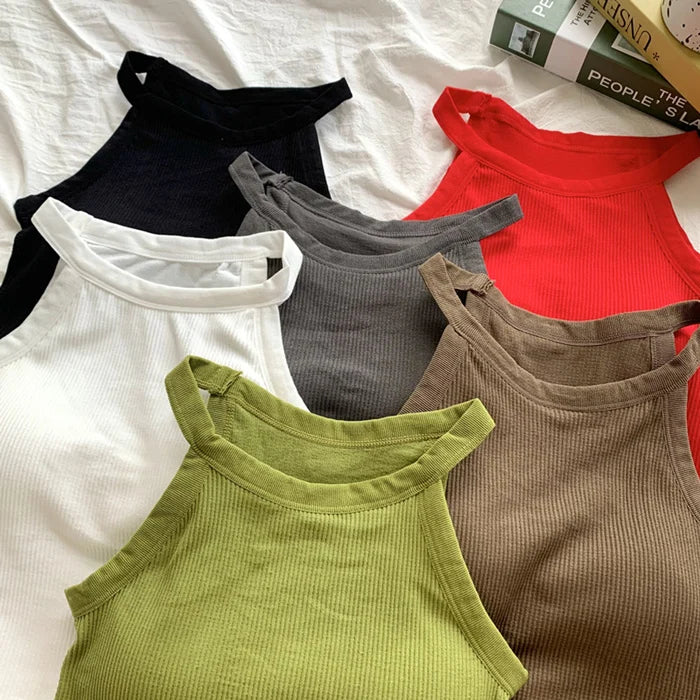 Women's Small Strap Vest Outdoor Wear Summer Beautiful Ba Sports Yoga Hanging Ne Top with Chest Pad Matching Underwear by DERILUJA LLC