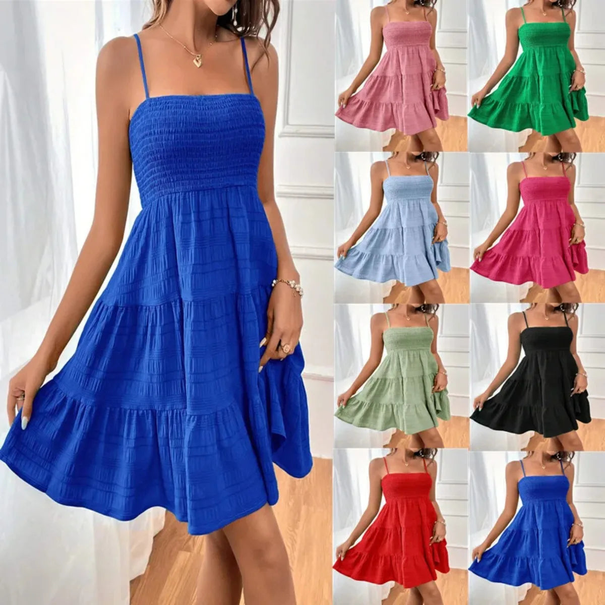 Dress Summer Casual Vacation Beach Wear by DERILUJA LLC