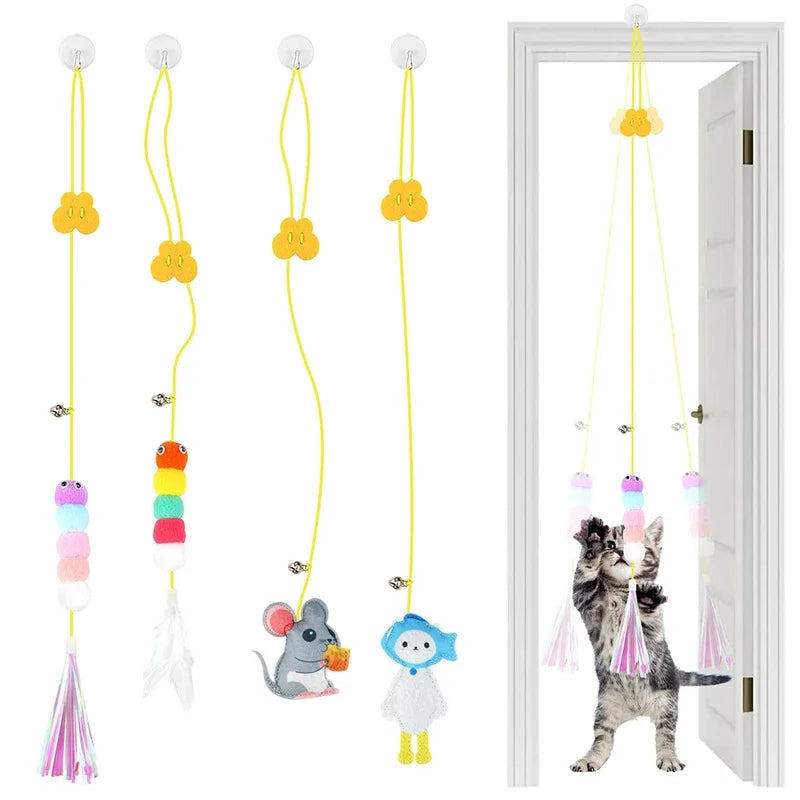 Interactive Cat Hanging Simulation Cat Toy Funny Self-hey Interactive Toy for Kitten Playing Teaser Wand Toy Cat Supplies by DERILUJA LLC