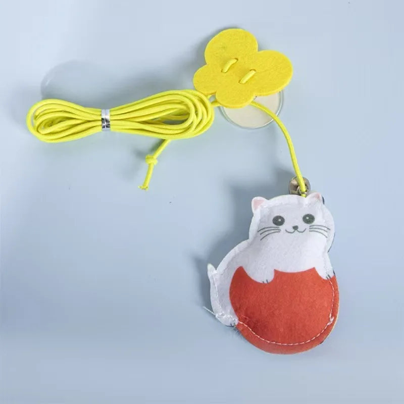 1 Pc New Cat Hanging Toy Door-Attached Stretchable Elastic Rope Self-Entertaining Cat Toy Cat Stalk by DERILUJA LLC