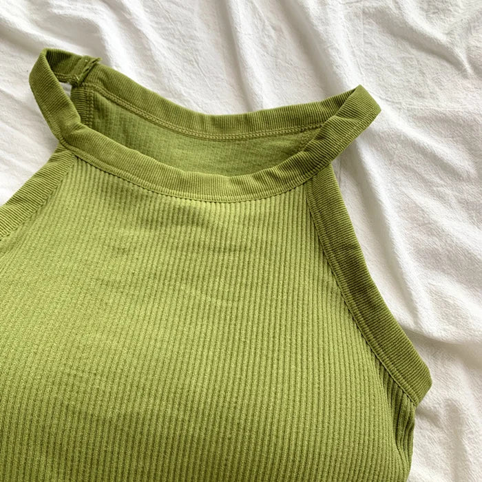 Women's Small Strap Vest Outdoor Wear Summer Beautiful Ba Sports Yoga Hanging Ne Top with Chest Pad Matching Underwear by DERILUJA LLC