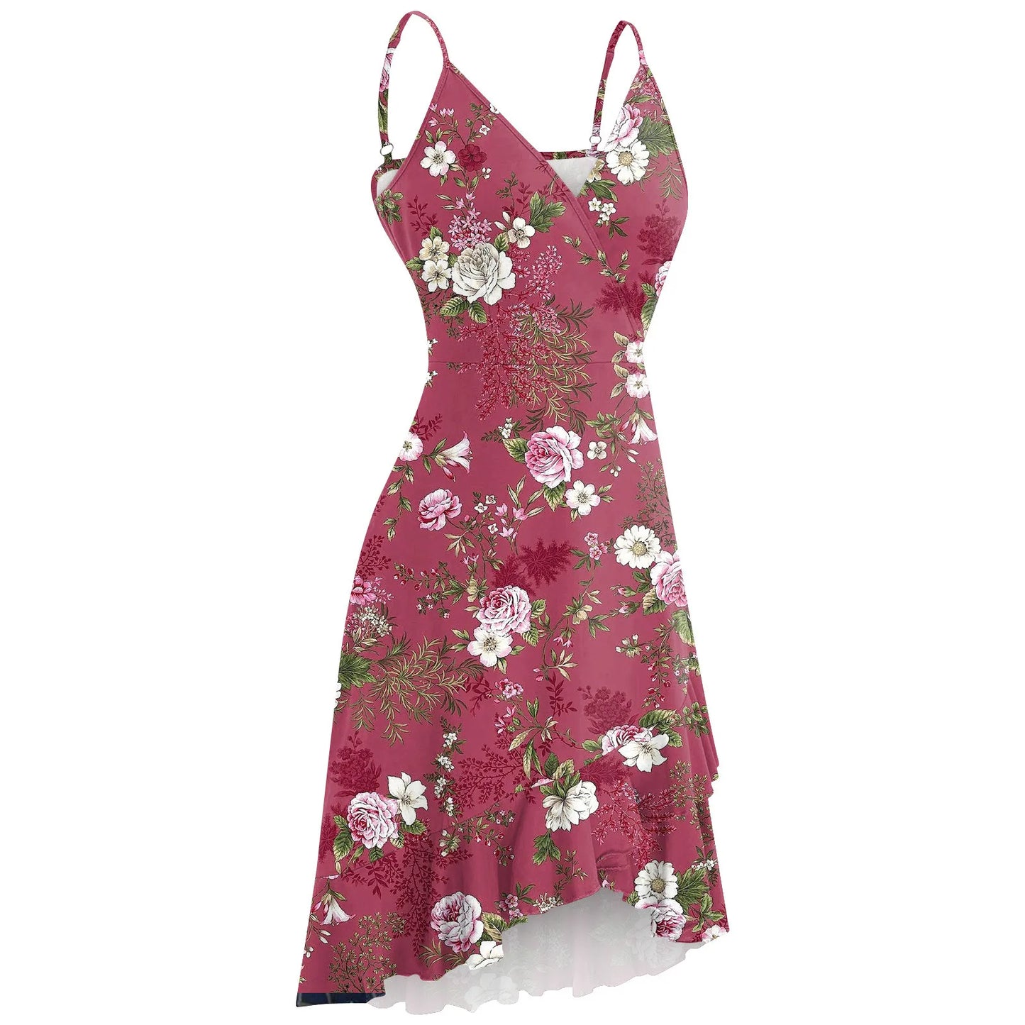 New 2026 Summer Rose print dress Women Mini Print Dress Casual Fashion Sleeveless Party Evening Mini Women's Dress Vestidos by DERILUJA LLC