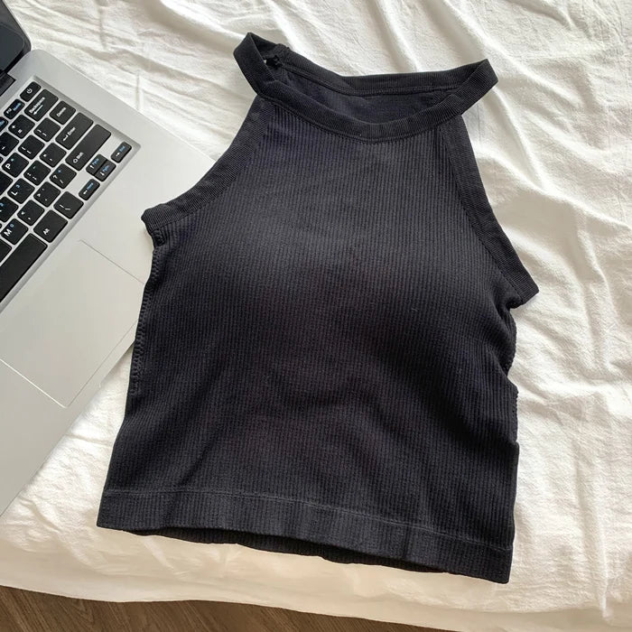 Women's Small Strap Vest Outdoor Wear Summer Beautiful Ba Sports Yoga Hanging Ne Top with Chest Pad Matching Underwear by DERILUJA LLC