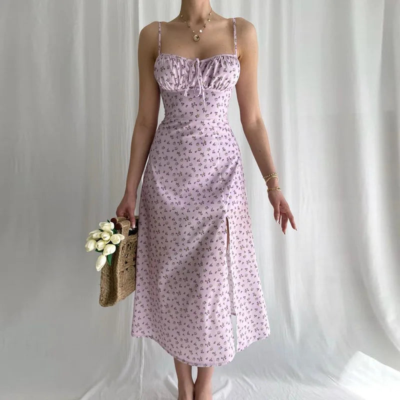 Women Elegant Floral Beach Vacation Bodycon Streetwear Long Dress 2026 Summer Clothes by DERILUJA LLC