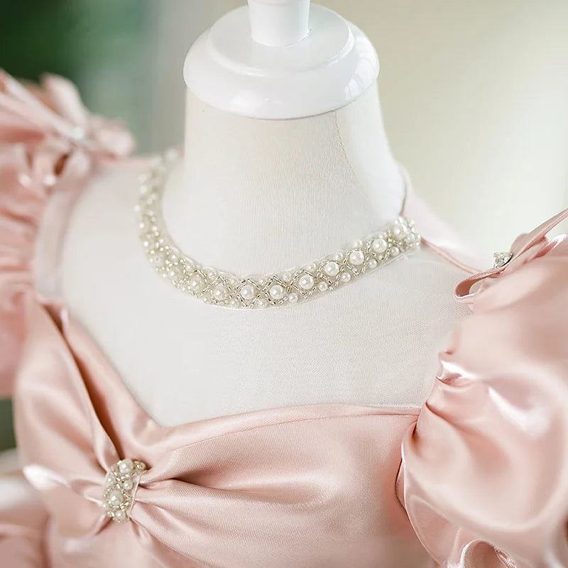 Children's Dress Princess Dress Performance Small Host Dress Girls' Birthday Banquet Flower kids clothes by DERILUJA LLC
