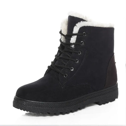 Snow Boots Ankle Winter Shoes Women Fur Botas Mujer Low Heels Short Boot